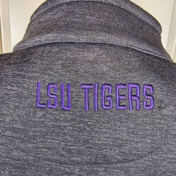 LSU TIGERS Colosseum Athletics Heathered Gray Full-Zip Jacket Size‎ M - Picture 4 of 8